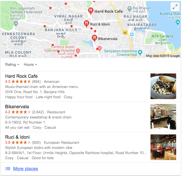 Google My Business Listing on Webpage